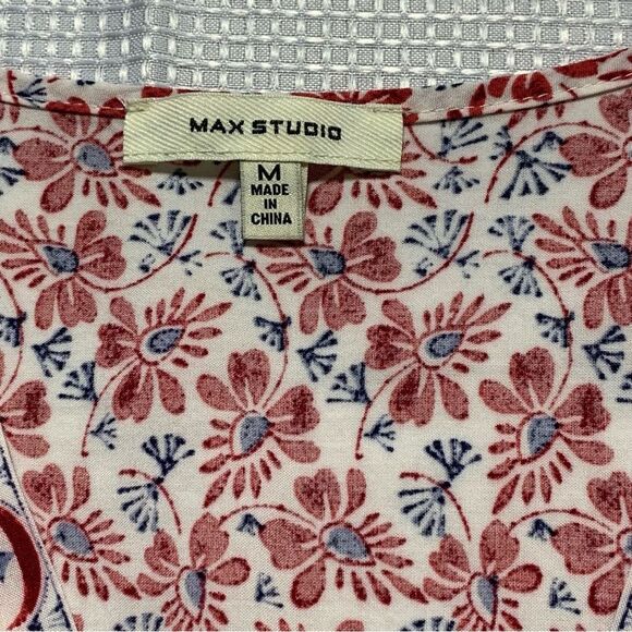 MAX STUDIO Floral Ruffled Sleeves Tie-waist Medium - Picture 5 of 9